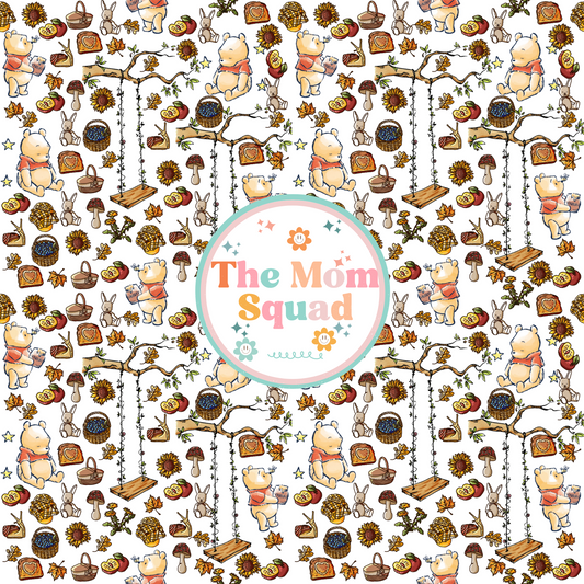 Whimsical Winnie the Pooh Seamless Pattern: Instant Download Digital Paper for Crafting & Creativity 100 Acre Wood Seamless Designs - A Delightful Addition to Your Collection!