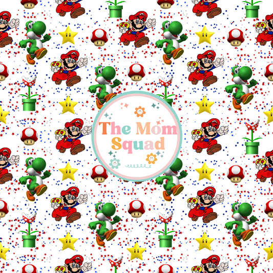 Super Mario Bros Seamless Pattern - Level Up Your Designs with Nostalgic Gaming Fun!