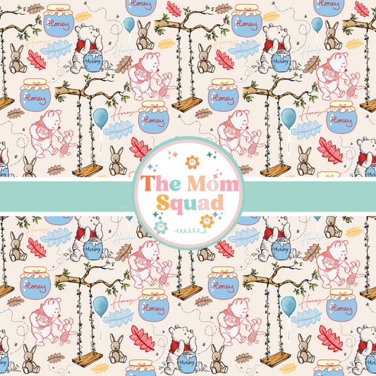 Classic Winnie the Pooh Seamless Repeat Pattern 12" x 12" Instant Download Printable Paper Design
