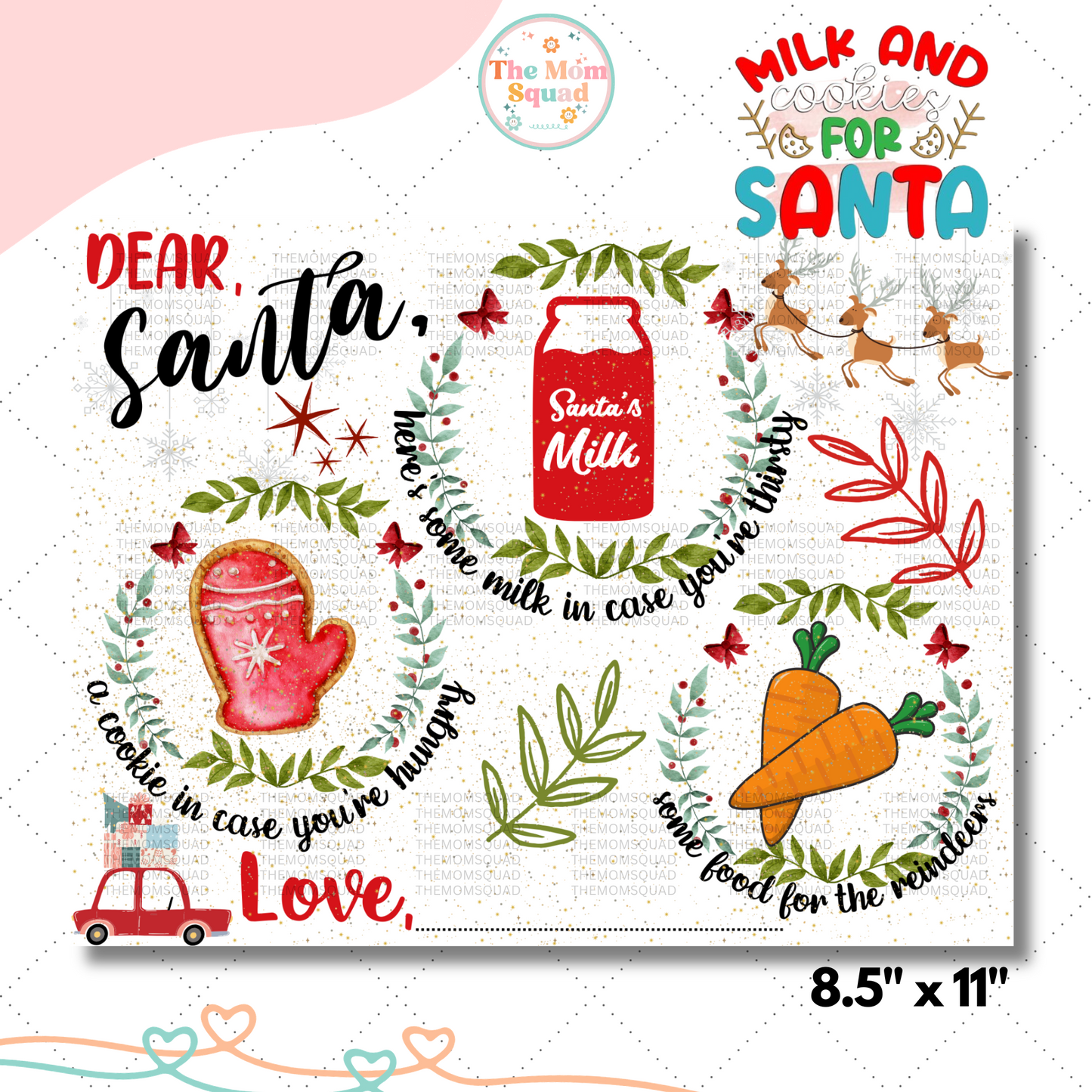 Santa's Workshop Delight: Christmas Dear Santa Cookie Placemat Printable – Festive & Fun Holiday Decor for a Sweet Season!