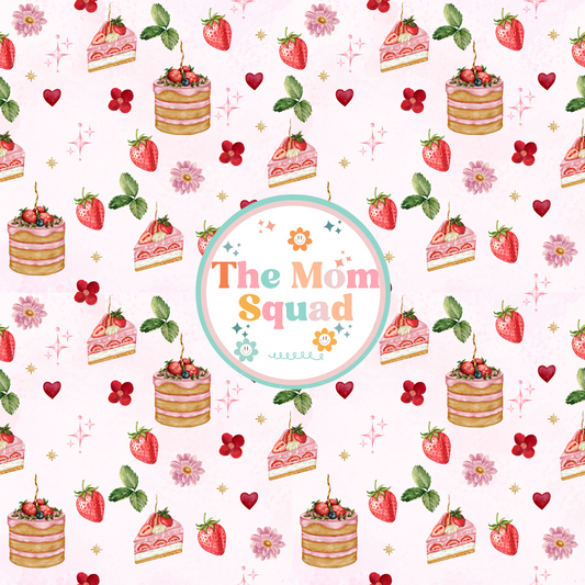 Strawberry Shortcake Pink and Red Seamless Pattern: Sweet and Whimsical Design