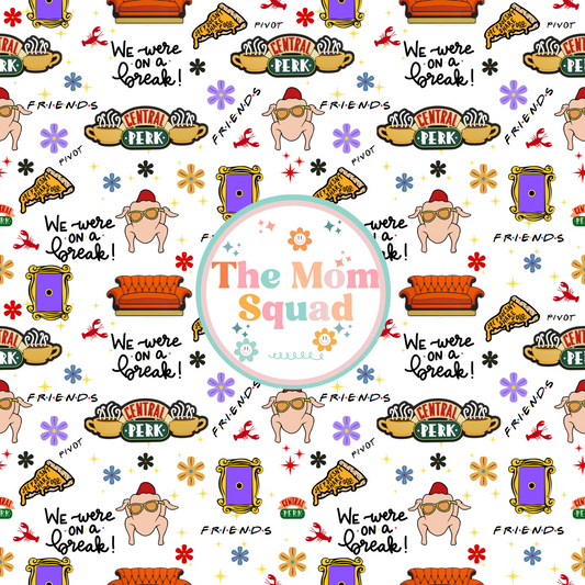 Friends TV Show Seamless Pattern: Rachel, Ross, Monica, Chandler, Joey, and Phoebe Quotes Delight
