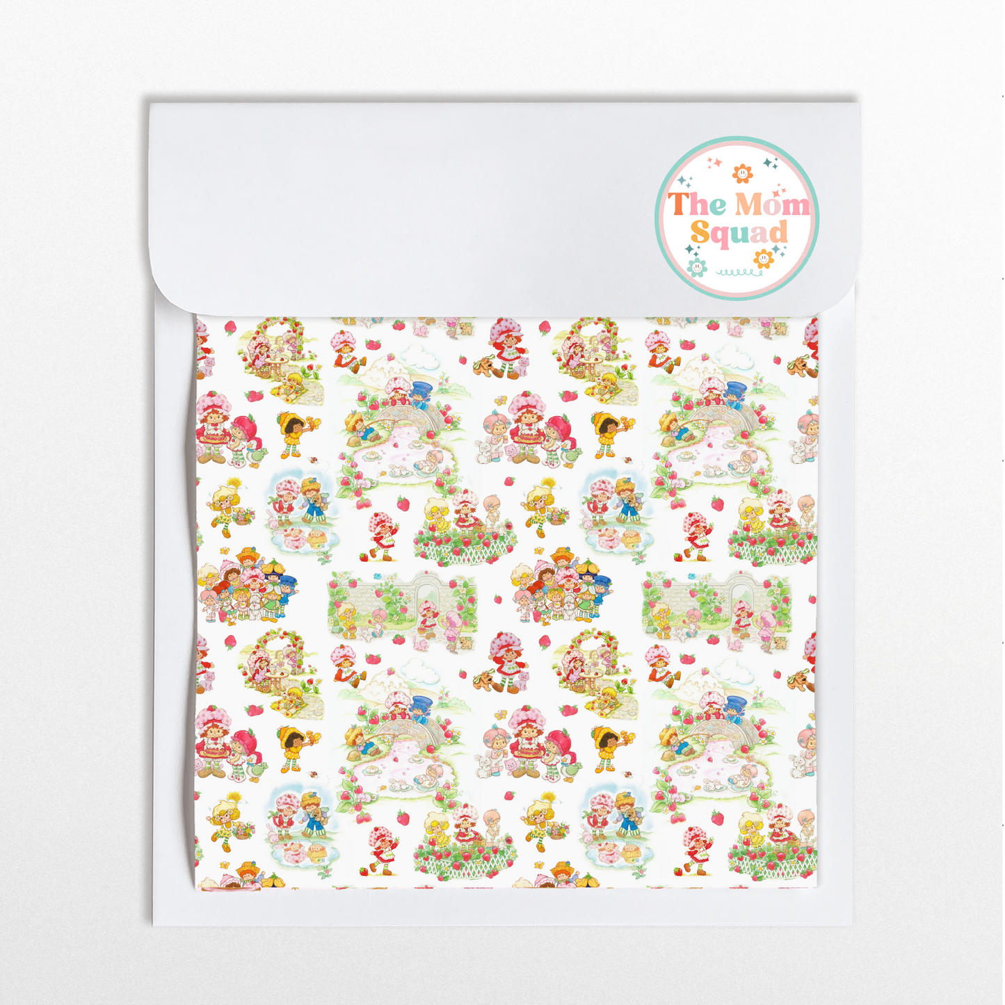Vintage Strawberry Shortcake and Friends Cartoon Seamless Pattern - Instant Download