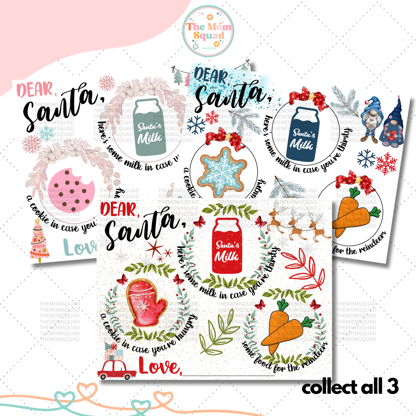 Dear Santa Cookie Tray Placemat Printable (8.5" x 11") – Festive Design for Reindeer Treats, Santa Cookies, and Milk Delight! Create Enchanting Holiday Memories.
