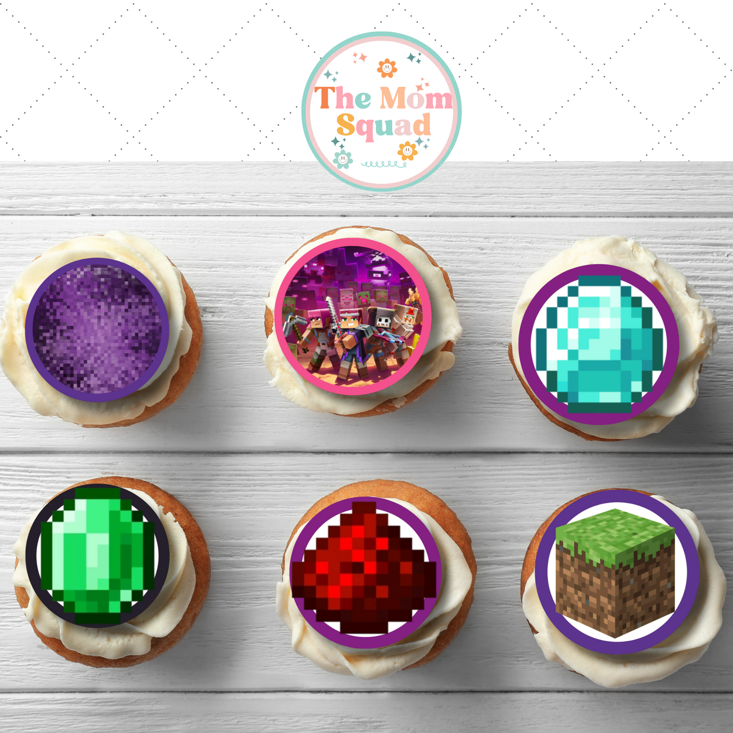 20 Printable Minecraft Dungeons & Dragons Cupcake Toppers | Pixel-Perfect Gaming Party Décor Instant Download