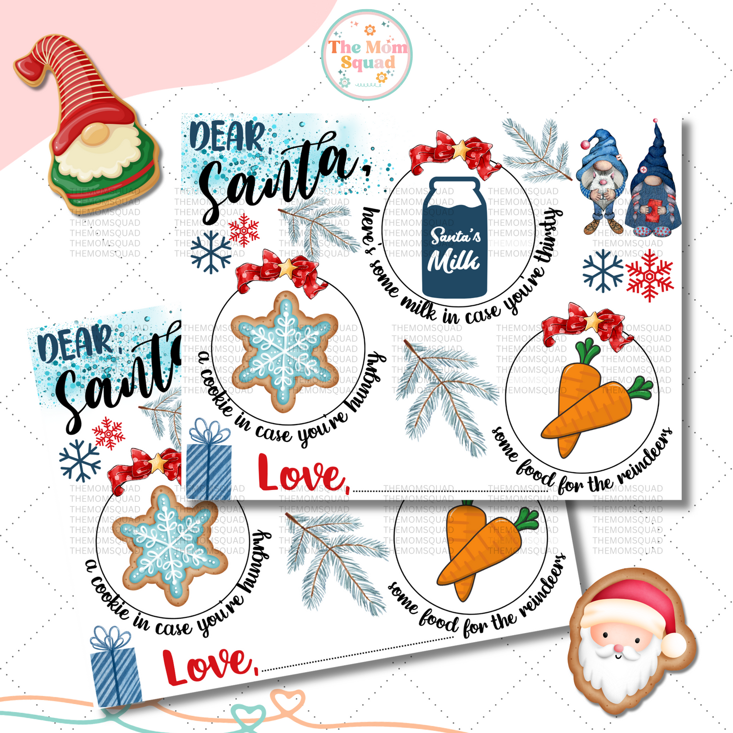 Spread Holiday Cheer: Printable Dear Santa Cookie and Milk Tray Placemat – Whimsical Design for Festive Festivities!
