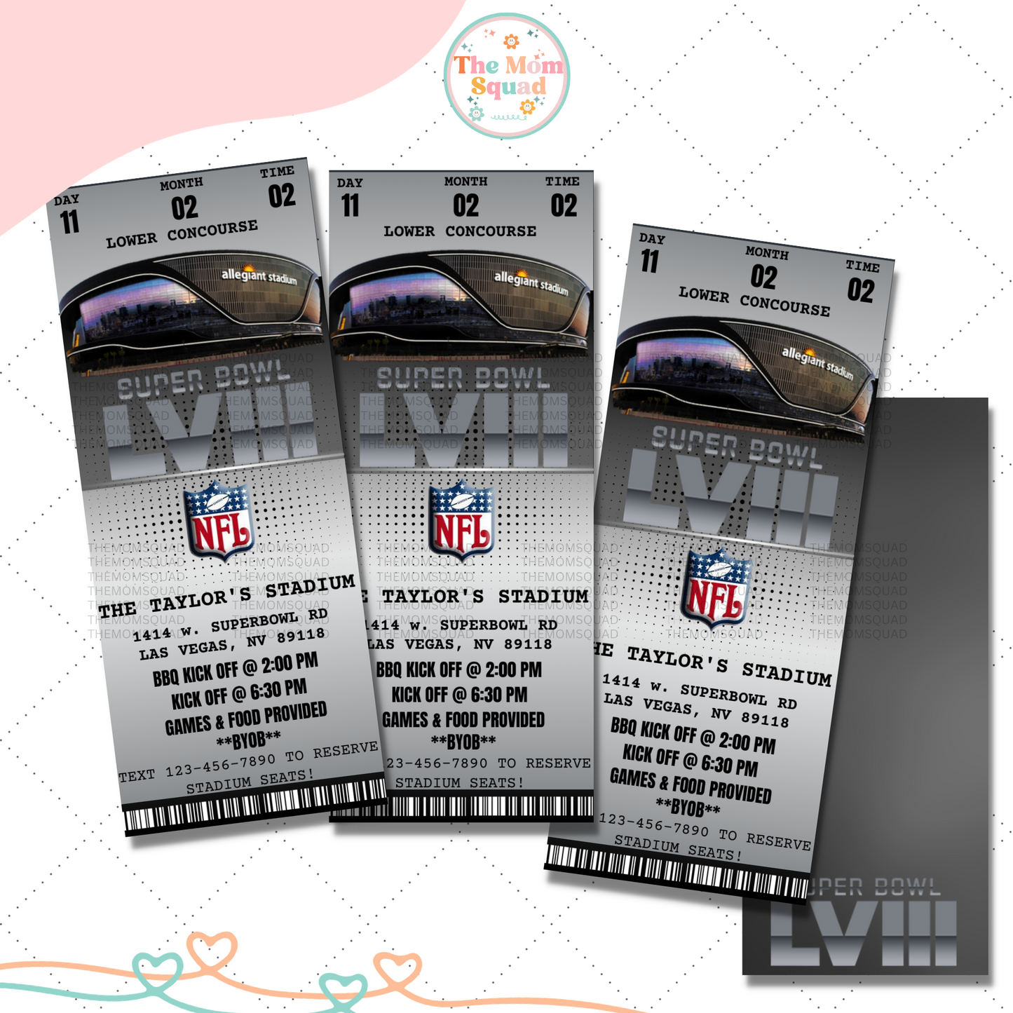 Super Bowl Party Ticket Invitation - Score Your Spot at the Ultimate Super Bowl Watch Party: Touchdowns, Tailgates, and Unmatched Excitement Await!