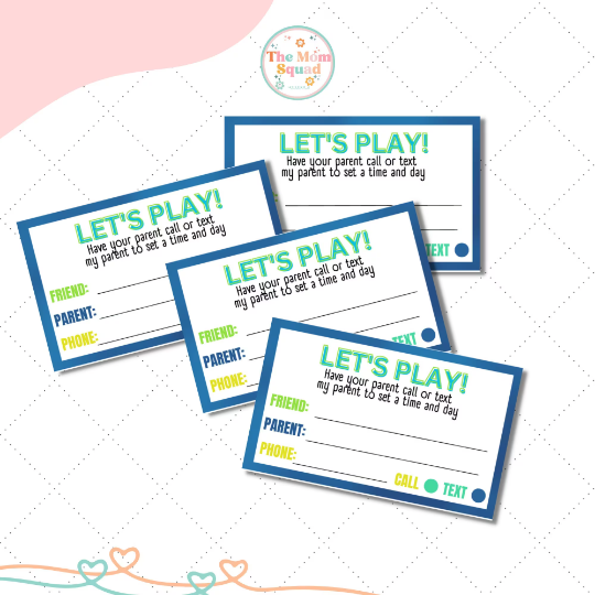 Playful Children's Playdate Business Card Printables: Make Every Playdate Unforgettable!
