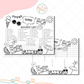 Kids Summer Doodle Bucket List Printable Coloring Sheets | 8.5" x 11" | Instant Download PDF