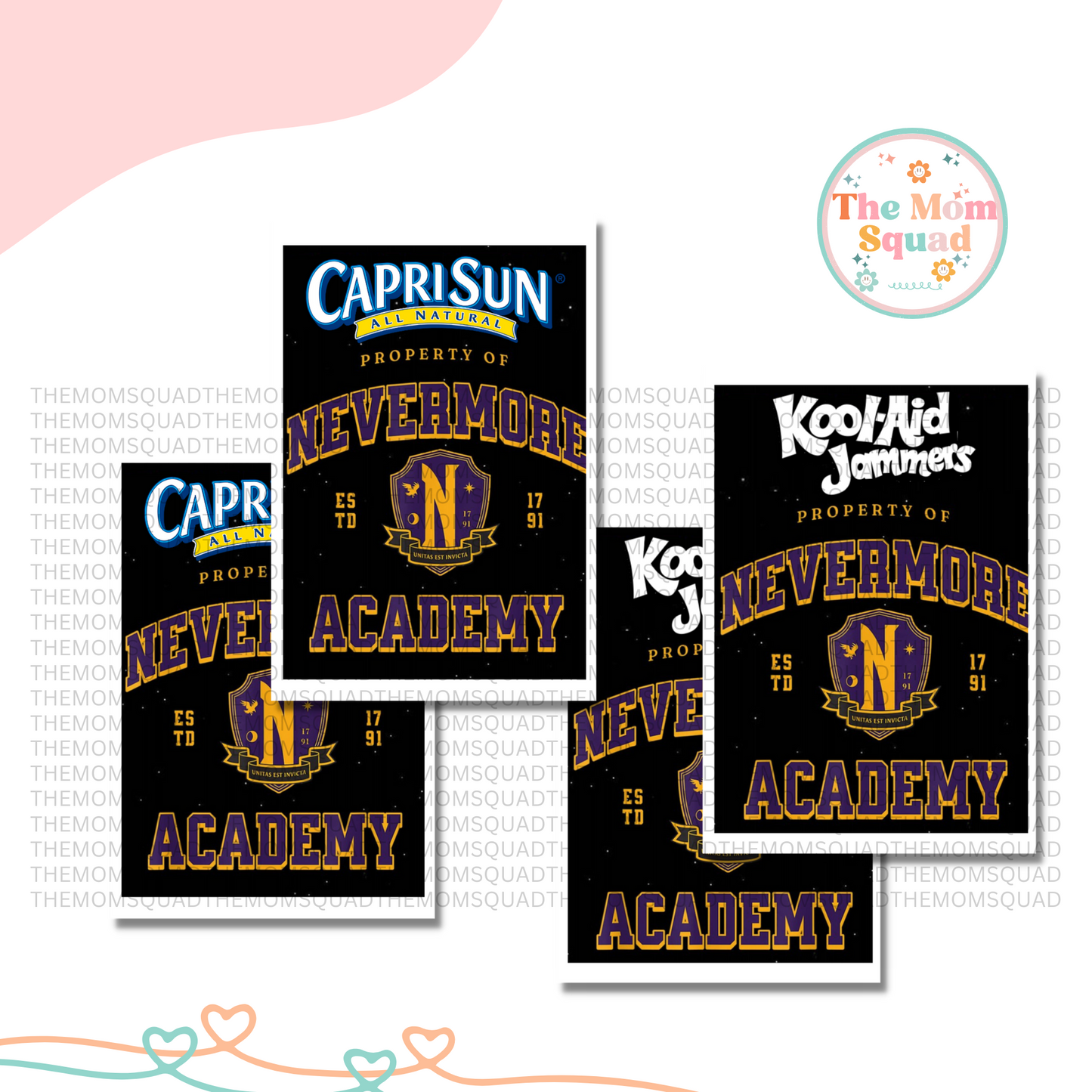Wednesday Addams Nevermore Academy Capri Sun & Kool-Aid Jammer Label Printables: Instant Download